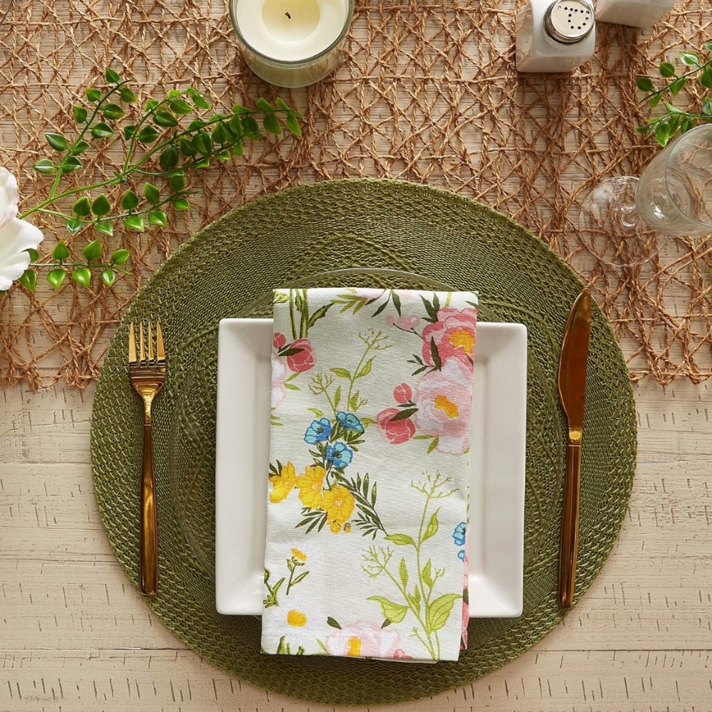 Spring Bouquet Tabletop Collection, Decorative and Versatile,Napkin Set-6| 20x20